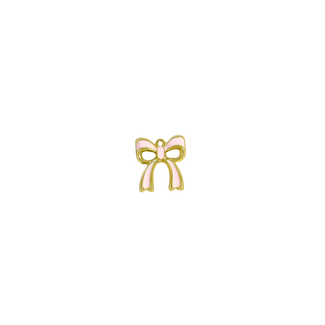 Pink Enamel Bow Charm