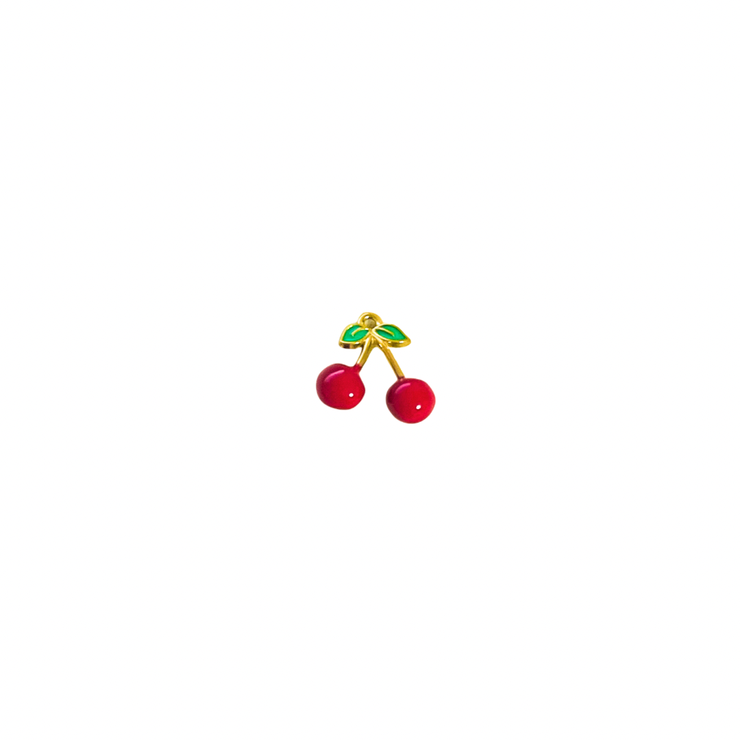 Red Cherry Gold Charm