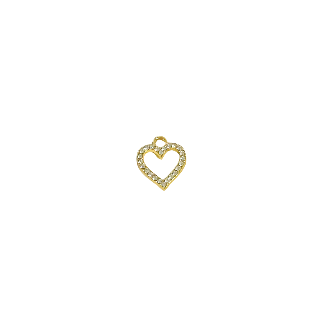 CZ Heart Gold Charm