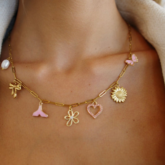 18K Gold Plated Stainless Steel Paperclip Necklace - CHARM BAR