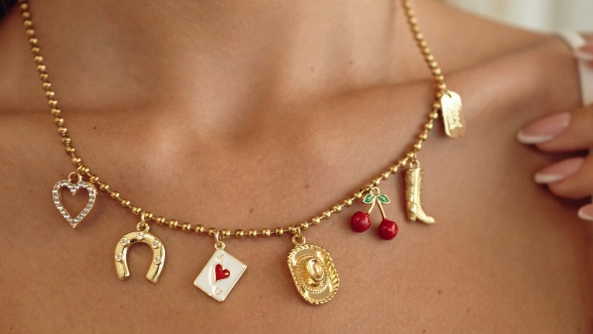 18K Gold Plated Stainless Steel Bead Chain - CHARM BAR