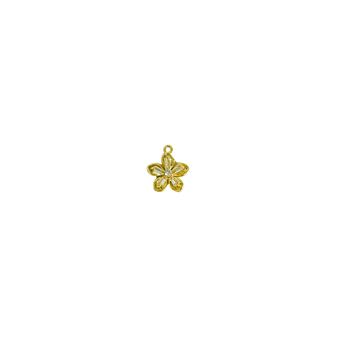 Mini CZ Flower Gold Charm