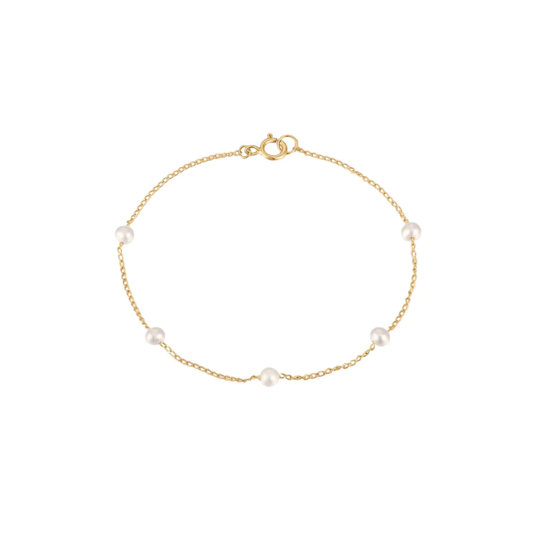 Kelsey | 14k Gold filled Pearl Station Anklet
