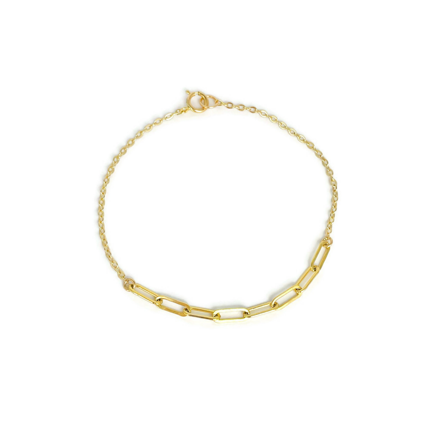 Enola | 14K Gold filled Paperclip Cable Chain Bracelet