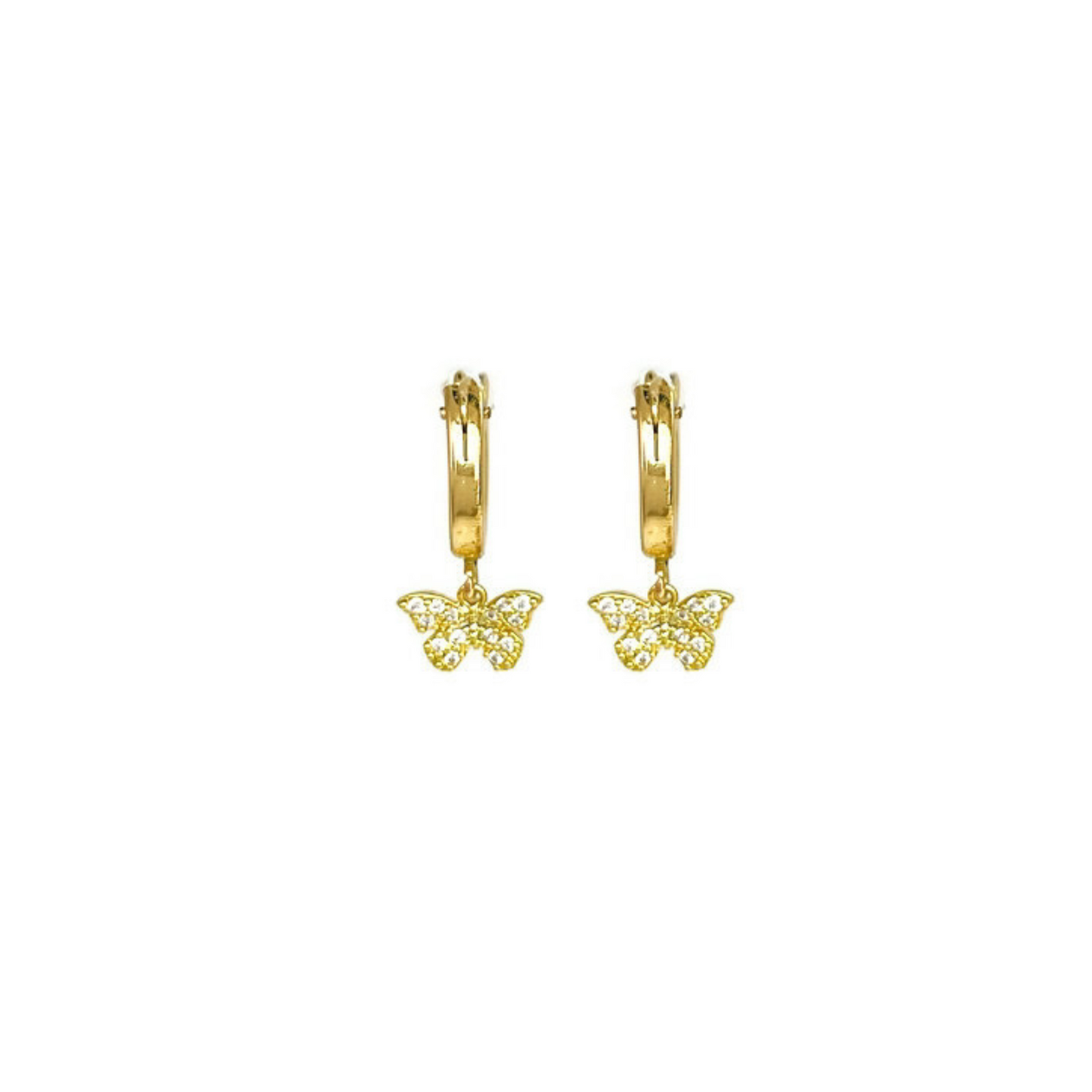 Brittany | 14K Gold filled Tiny Cz Butterfly Huggies