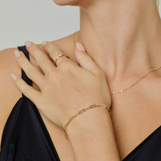 Aspen | 14k Gold filled Paperclip Bracelet