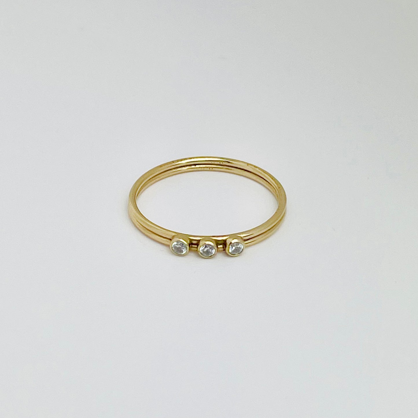 Greta | 14K Gold filled three Cz Ring