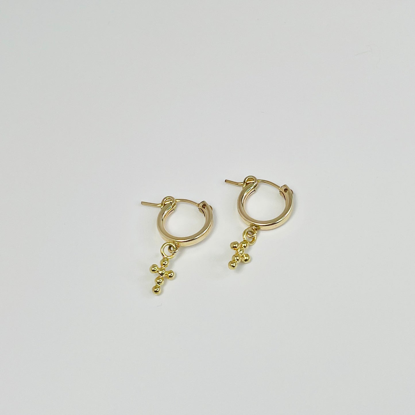 Claire | 14K Gold filled Cross Huggies