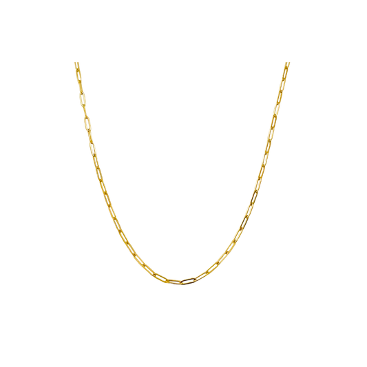 18K Gold Plated Stainless Steel Paperclip Necklace - CHARM BAR