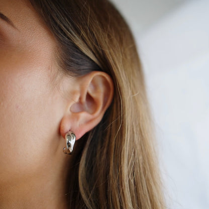 Sienna Earrings | Mini Twist Hoop Stud 18K Gold PVD
