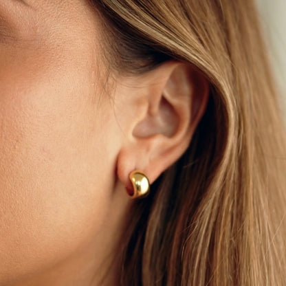 Ava | Mini Chunky Hoop Stud 18K Gold PVD