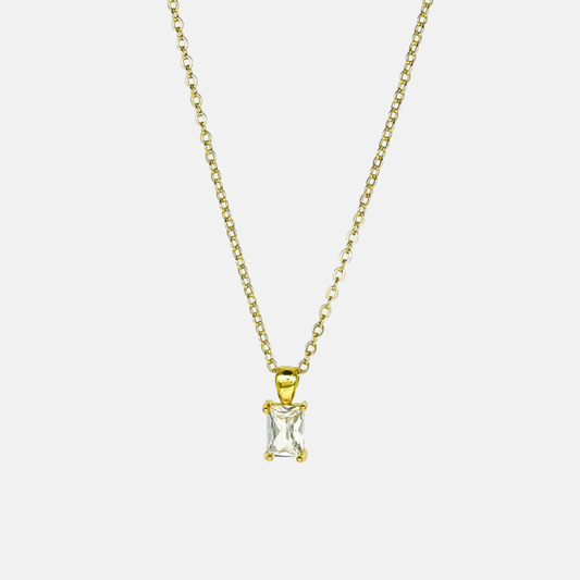 Bridgette | 14K Gold filled Emerald Cut Cz Pendant Necklace