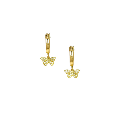 Brittany | 14K Gold filled Tiny Cz Butterfly Huggies