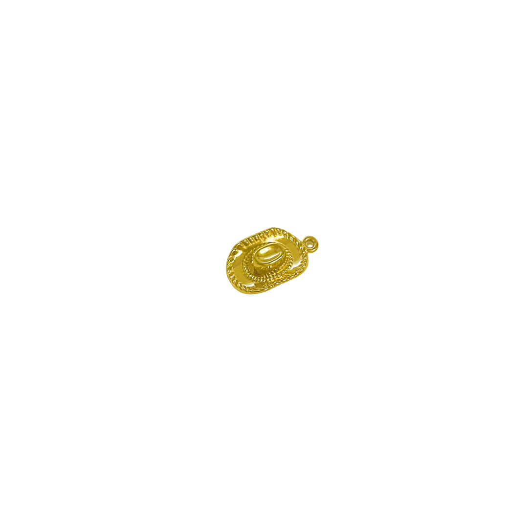 Cowgirl Hat Gold Charm