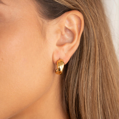 Sienna Earrings | Mini Twist Hoop Stud 18K Gold PVD