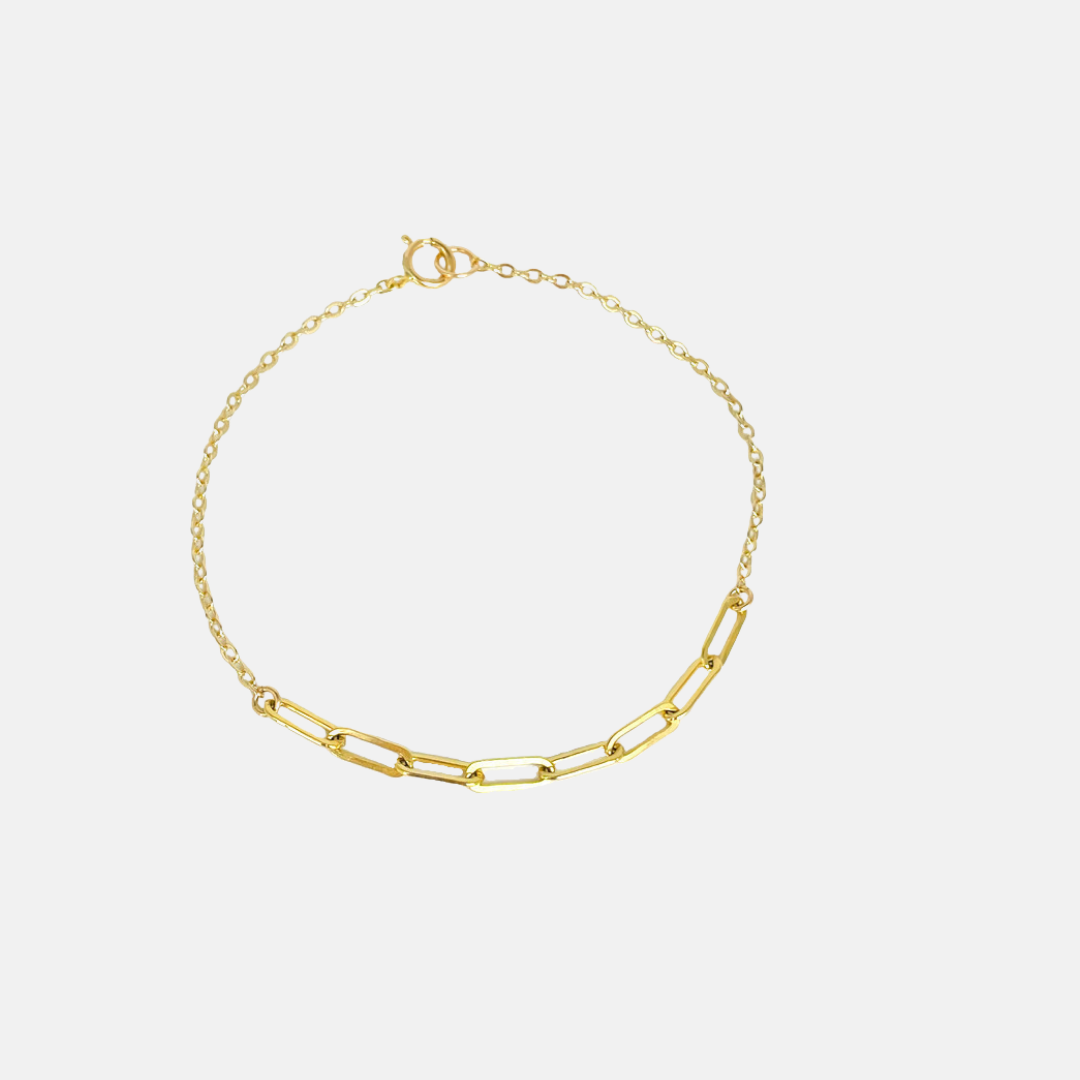 Enola | 14K Gold filled Paperclip Cable Chain Bracelet