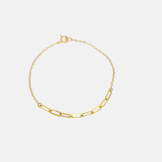 Enola | 14K Gold filled Paperclip Cable Chain Bracelet