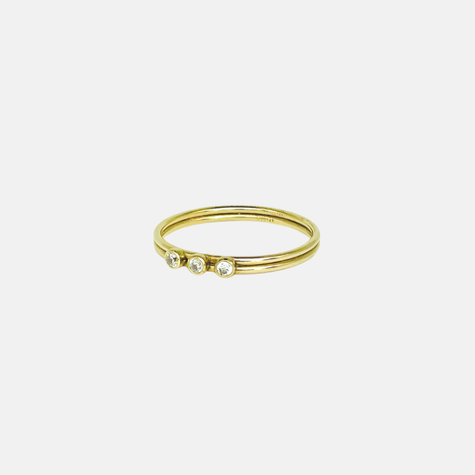 Greta | 14K Gold filled three Cz Ring