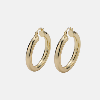 Gina | 14K Gold Vermeil 30 mm Hoop Earrings