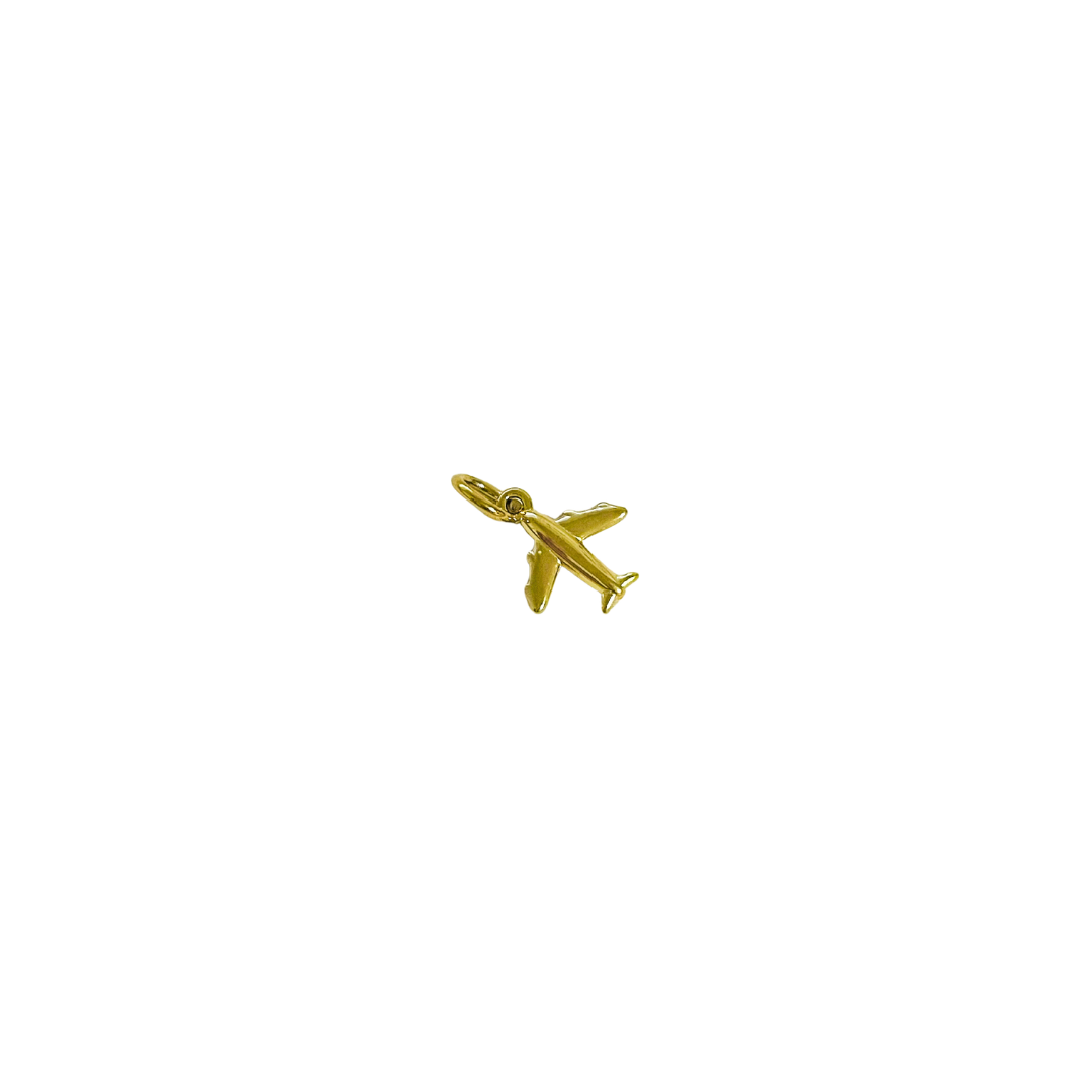 Gold Airplane Charm