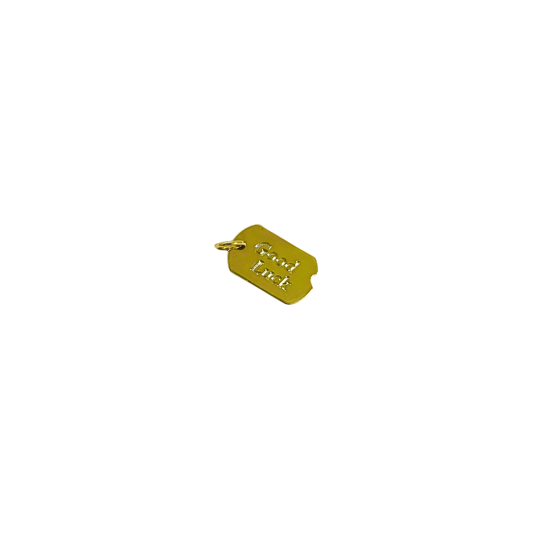Gold Good Luck Tag Charm