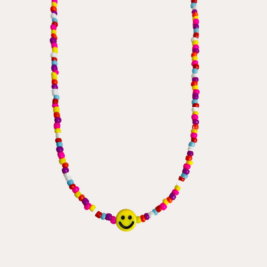 Happy Face Beaded Colorful Necklace