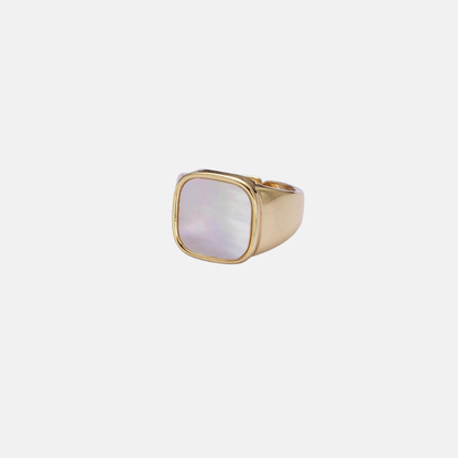 Jane | 14K Gold filled Square Pearl Inlay Ring