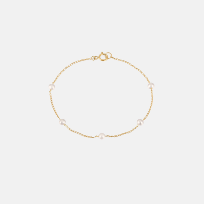 Kelsey | 14k Gold filled Pearl Station Anklet