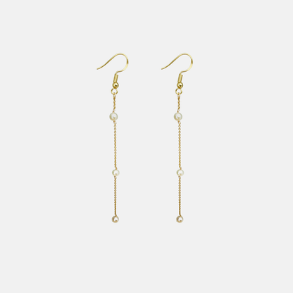 Kelsey | 14K Gold filled Pearl Chain Earrings