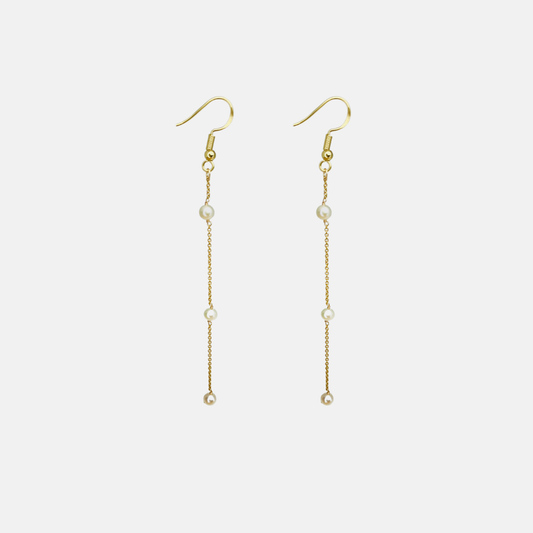 Kelsey | 14K Gold filled Pearl Chain Earrings