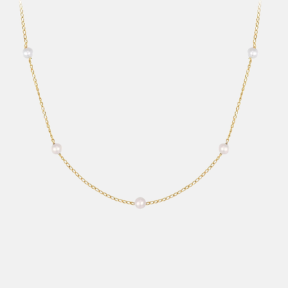 Kelsey | 14K Gold filled Pearl Station Necklace