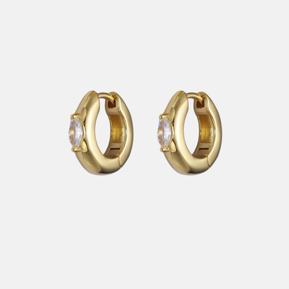 Margaret | 14K Gold filled Cz Marquis Evil Eye Hoop Earrings