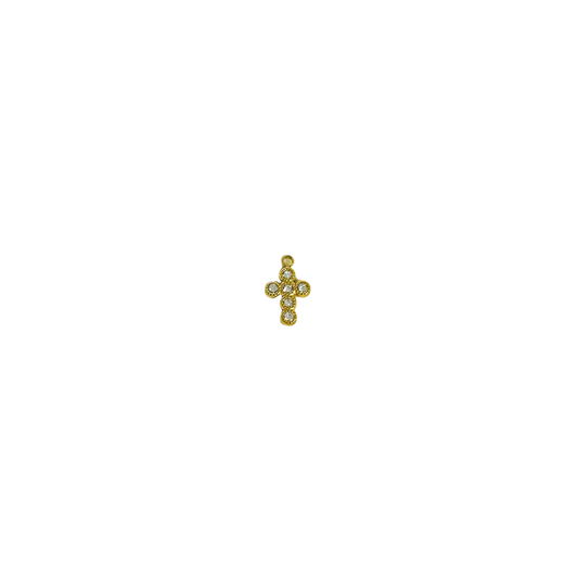 Mini CZ Cross Gold Charm