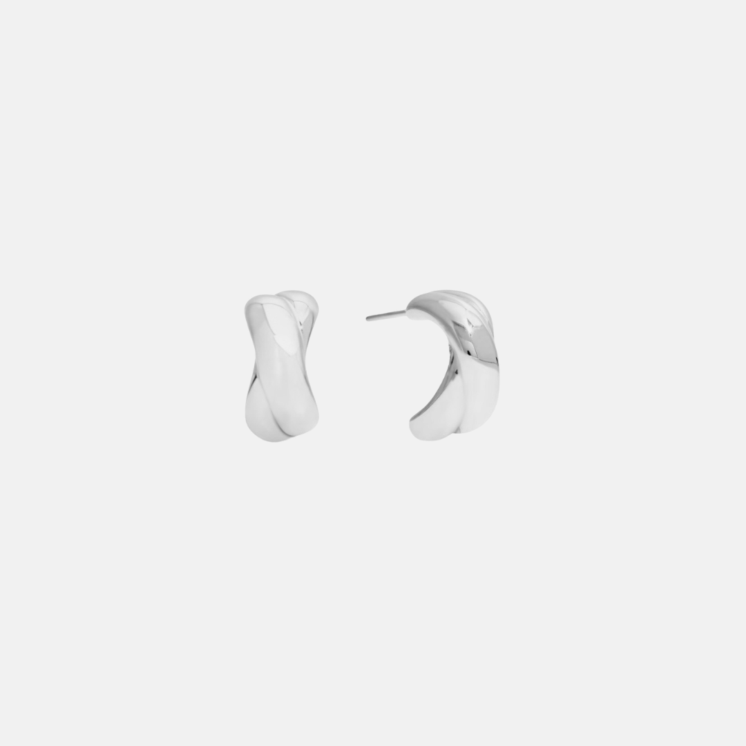 Sienna Earrings | Mini Twist Hoop Stud 18K Gold PVD