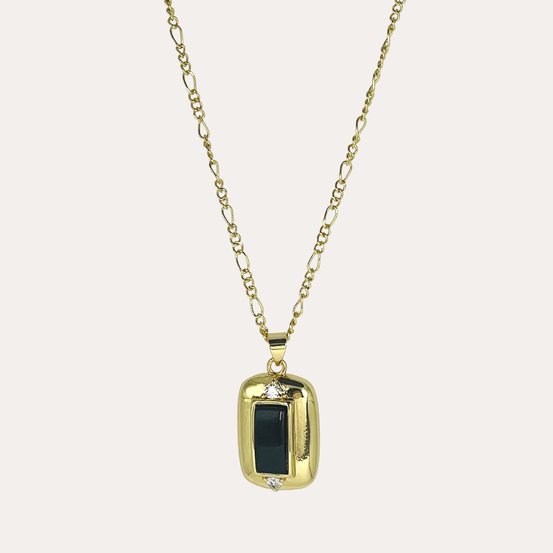 Olive | 14 K Gold filled Onyx Necklace