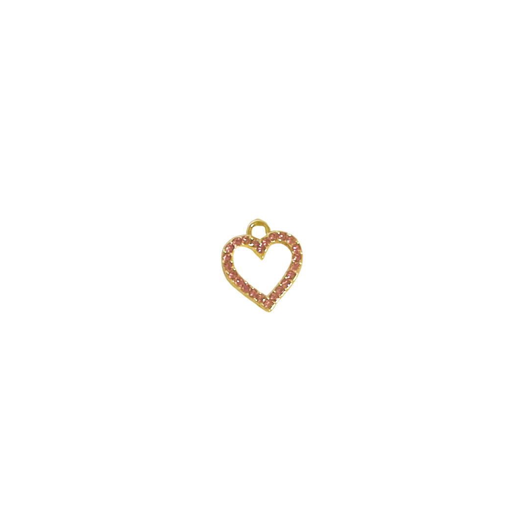 CZ Heart Gold Charm