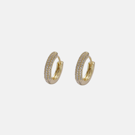 Susan | 14K Gold filled Pave Hoop Earrings