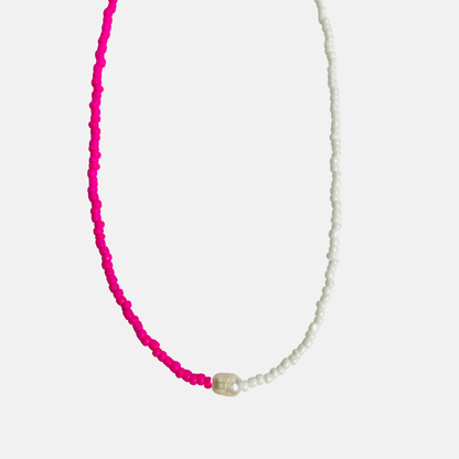 Solo Pearl Beaded Necklace - Pink