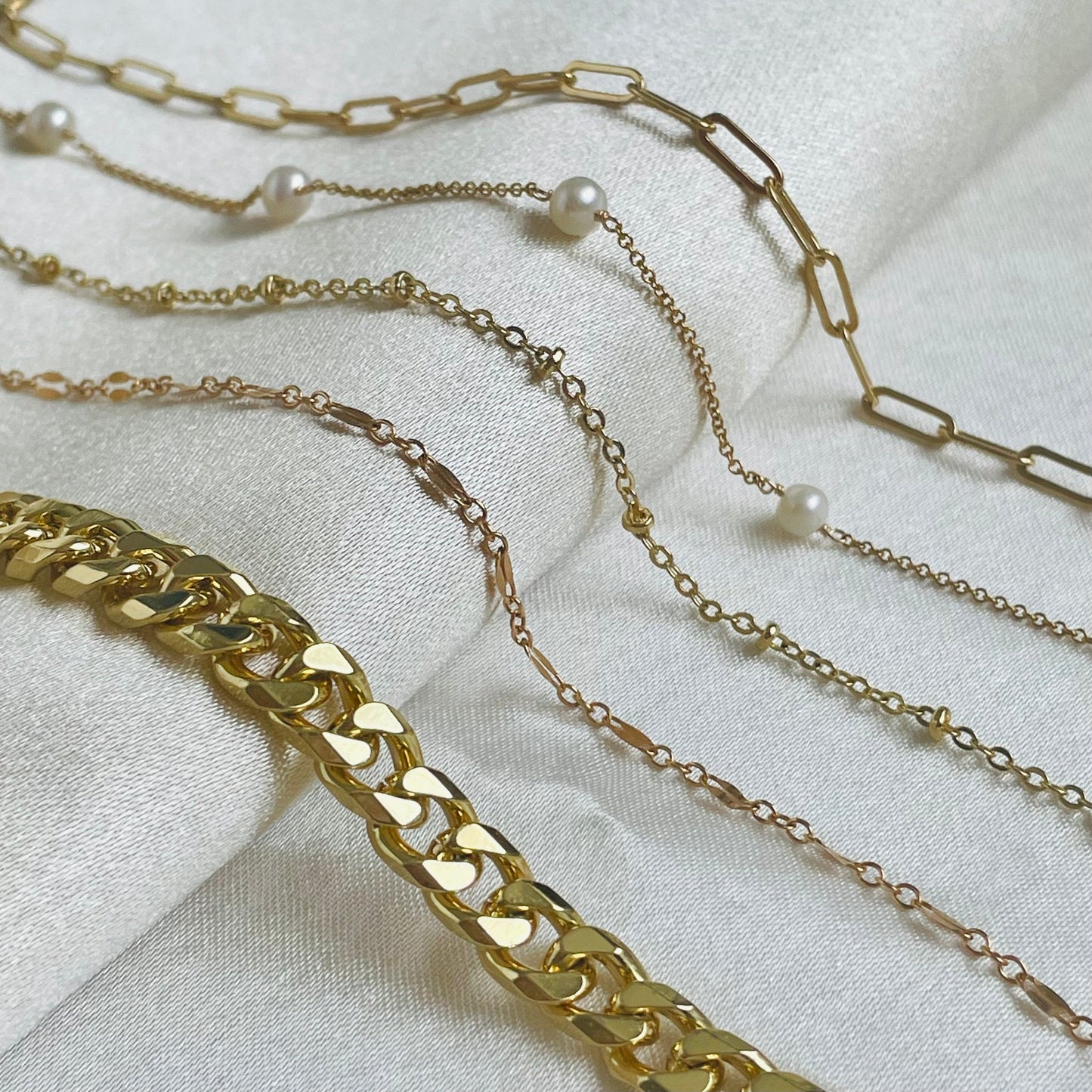 Paula | 14k Gold filled Satellite Chain Anklet