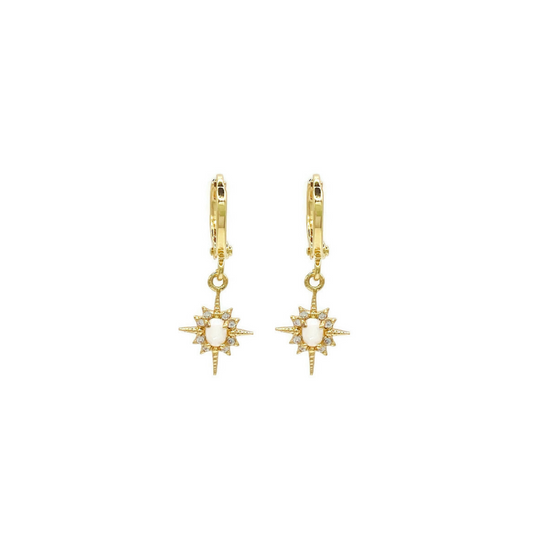 Stacy | 14K Gold filled Opal Cz Star Huggies