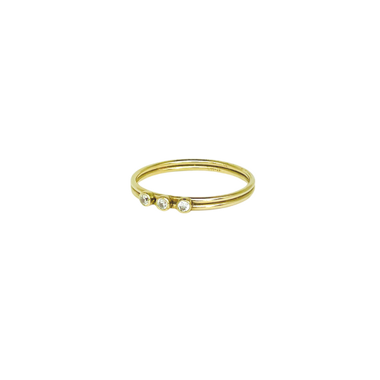 Greta | 14K Gold filled three Cz Ring