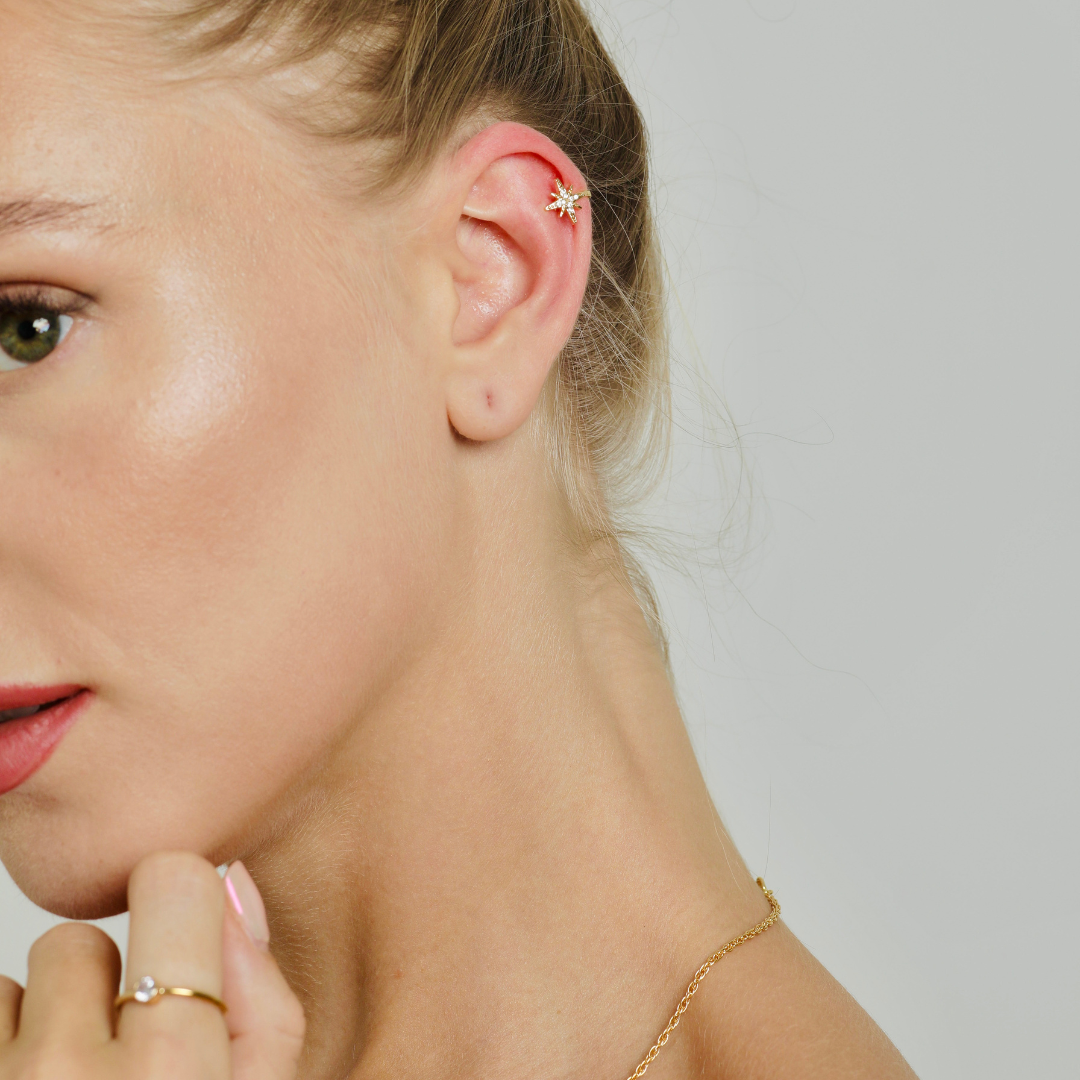 Scarlett | 14K Gold filled Pave Star Cuff Earring