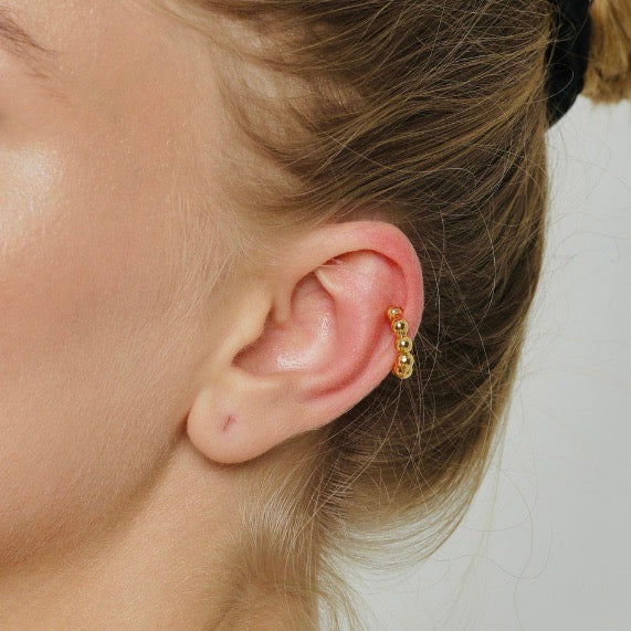Betty | 14K Gold Plated Beaded Cuff Earrings
