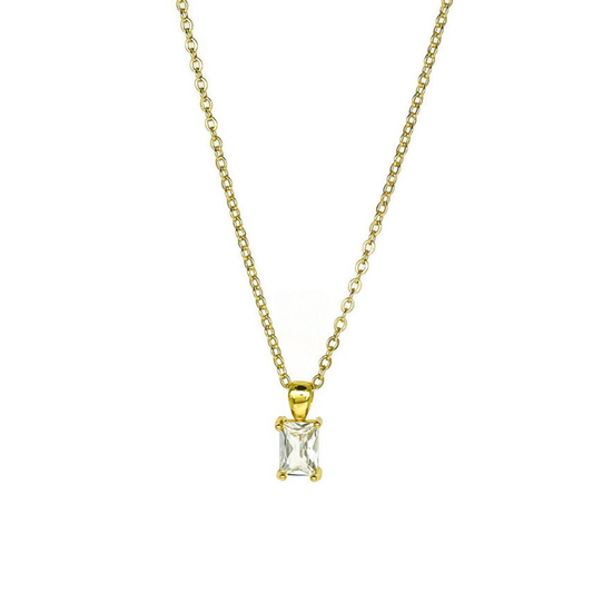 Bridgette | 14K Gold filled Emerald Cut Cz Pendant Necklace