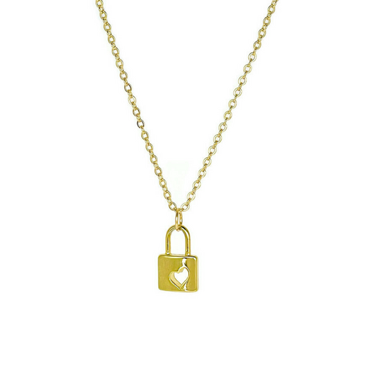 Harper | 14K Gold filled Heart PadLock Necklace