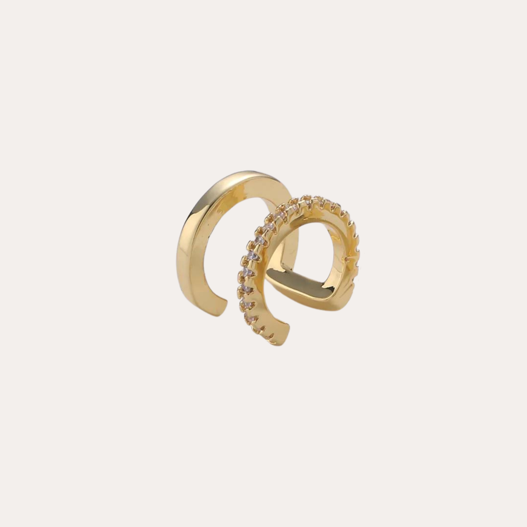 Beatrix | 14K Gold filled Pave Double Cuff Earrings