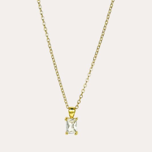 Bridgette | 14K Gold filled Emerald Cut Cz Pendant Necklace