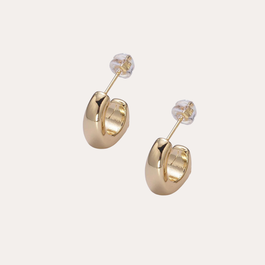Briella  14K Gold filled Bold Stud Hoop Earrings – Nodory