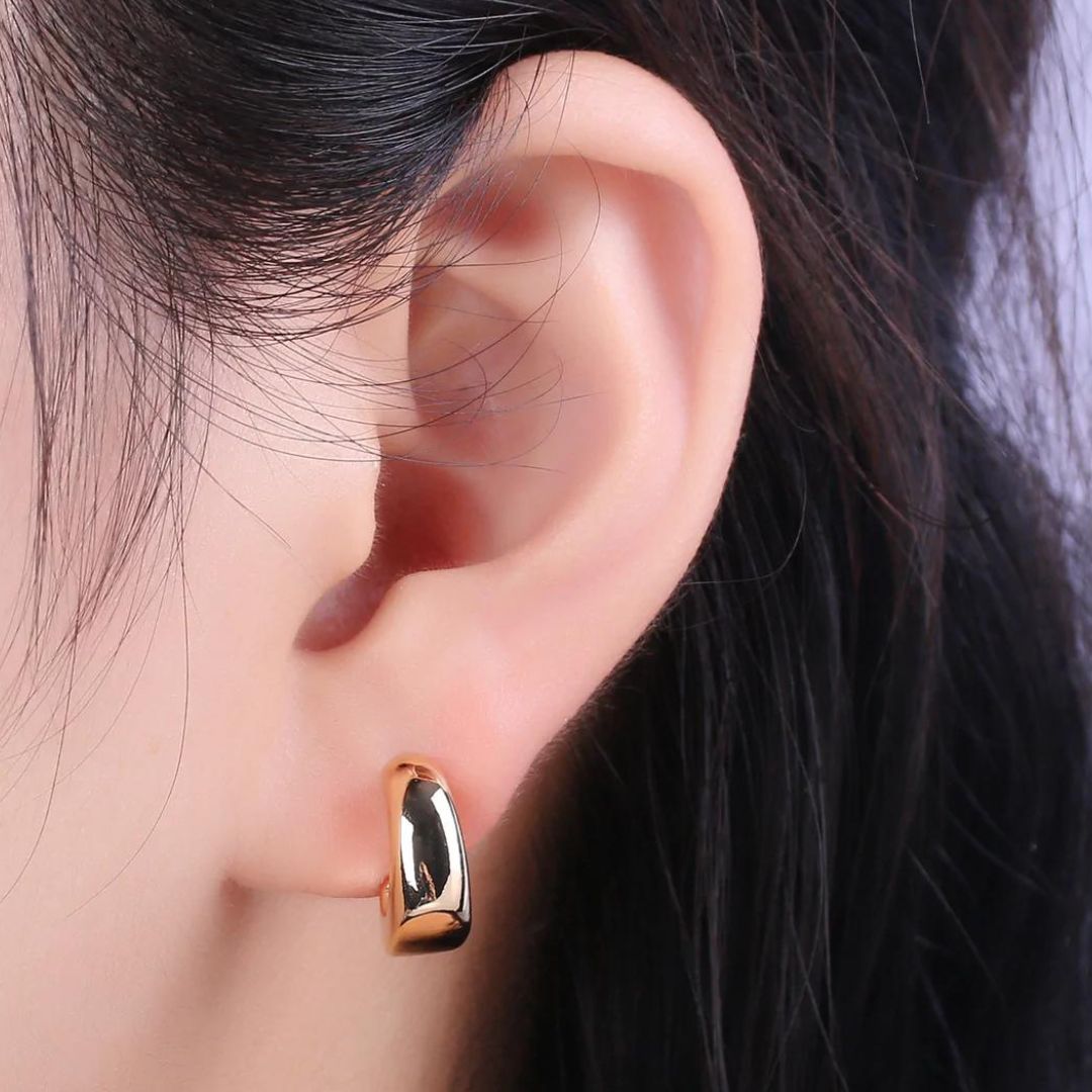 Briella | 14K Gold filled Bold Stud Hoop Earrings