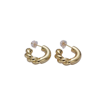 Carla | 14K Gold Filled Half Twist Stud Hoop Earrings